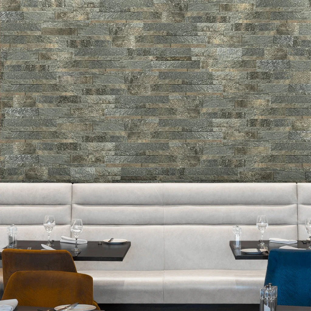 Gold Green, 6" x 24" Ledger Panel - Stacked Natural Stone - Image 2