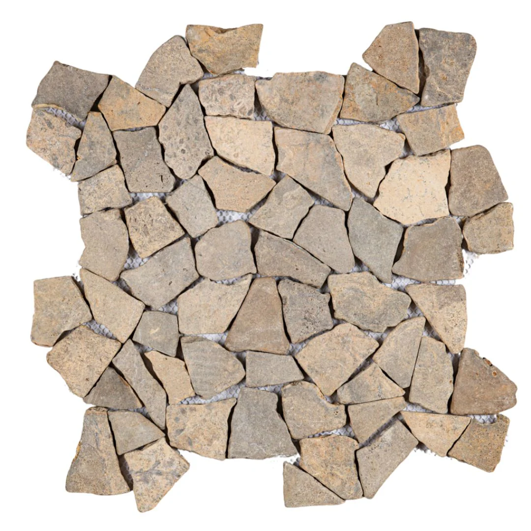 Golden Emperador - Flat Stone Pebble Tile