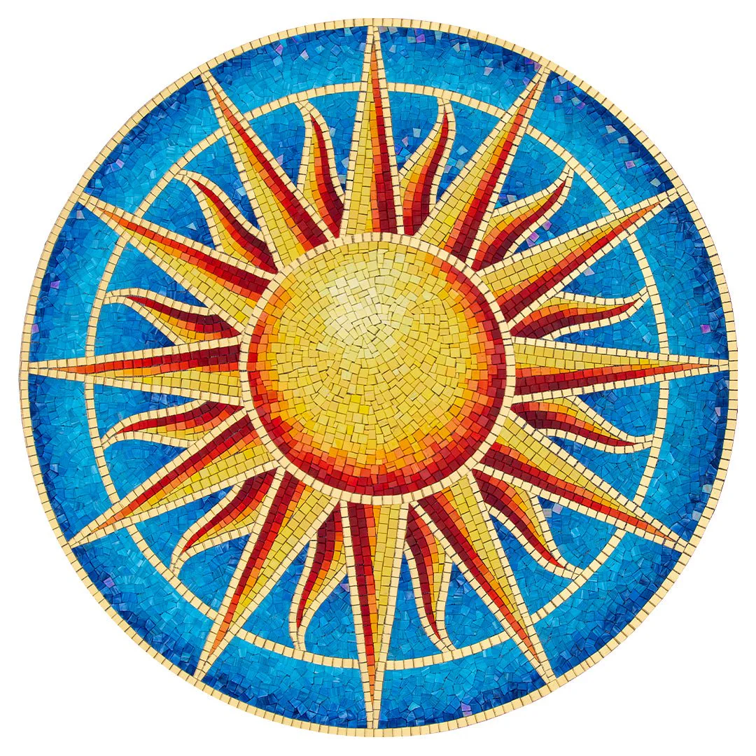 Golden Sun Medallion - Pool Mosaic