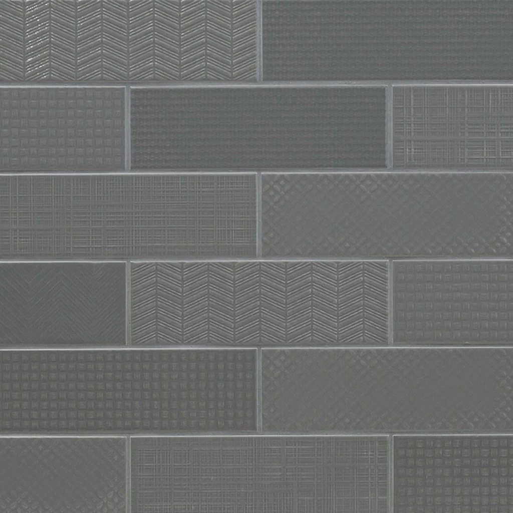 Graphite 3D Mix, 4" x 12" - Ceramic Tile