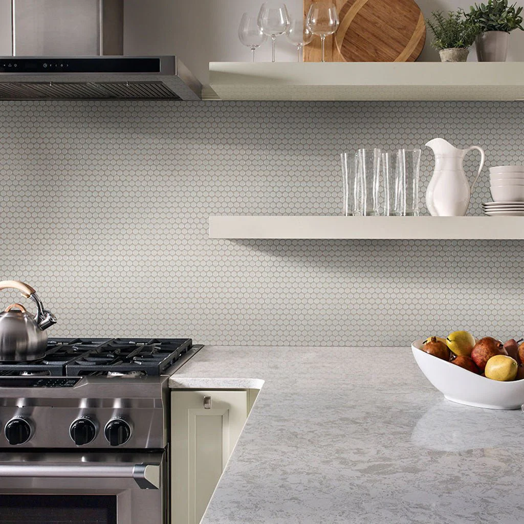Gray, Penny Round Mosaic - Porcelain Tile - Image 2