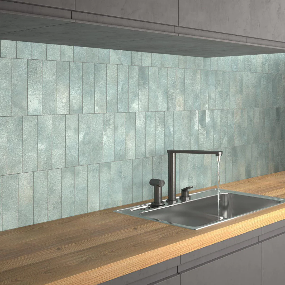 Greenland Teal, 2.5" x 9" - Porcelain Tile - Image 2