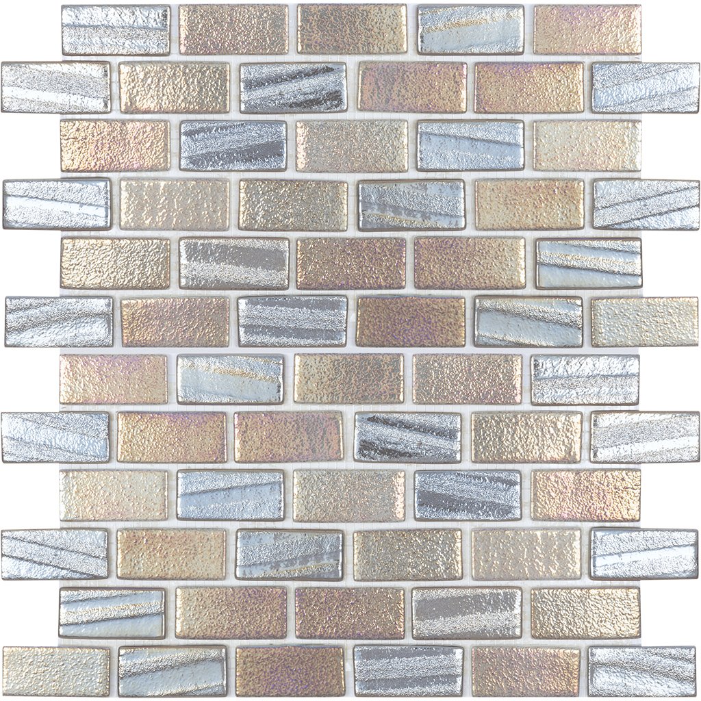 Grey, 1" x 2" Mosaic - Glass Tile