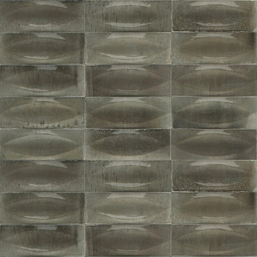 Grigio Glossy, 3" x 8" Eye Deco - Porcelain Tile