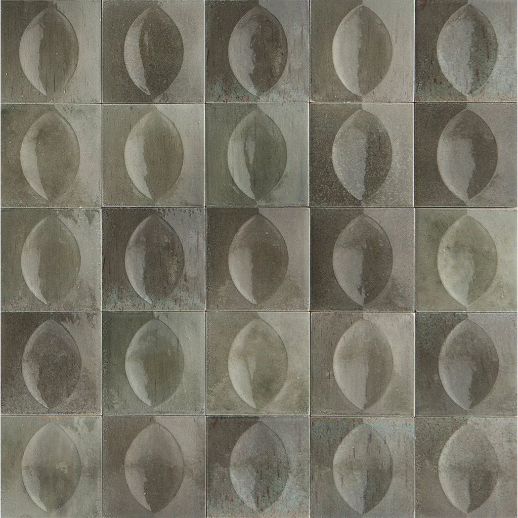 Grigio Glossy, 4" x 4" Egg Deco - Porcelain Tile