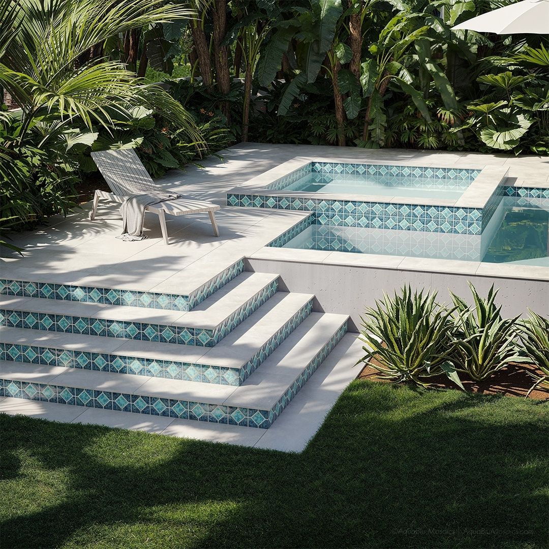 Gulf Blue Akron, 6" x 6" - Porcelain Pool Tile - Image 5