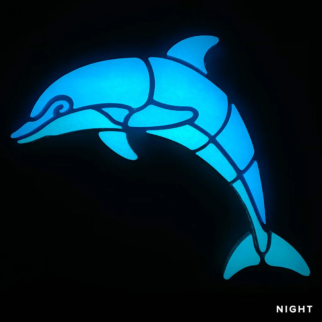 Happy Dolphin, Left - Glow in the Dark Pool Mosaics - Image 2
