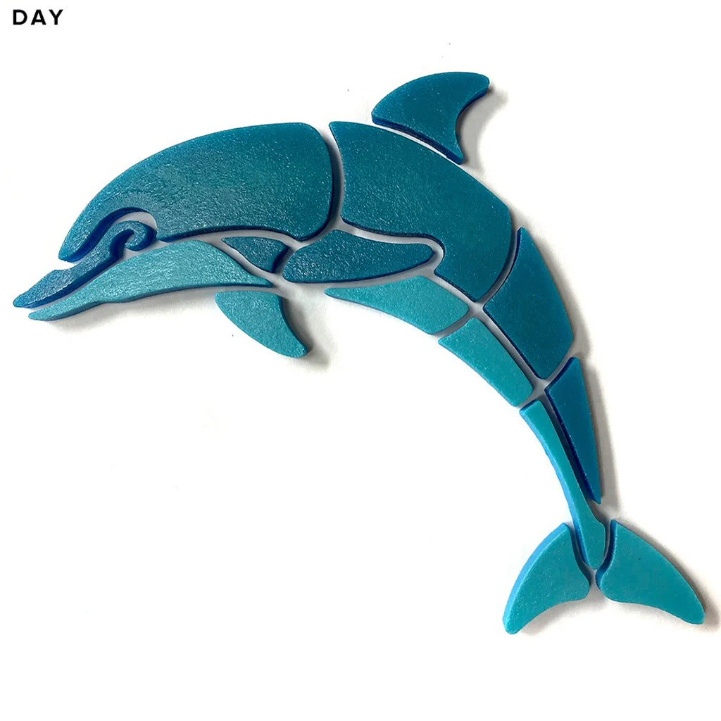 Happy Dolphin, Left - Glow in the Dark Pool Mosaics - Image 3