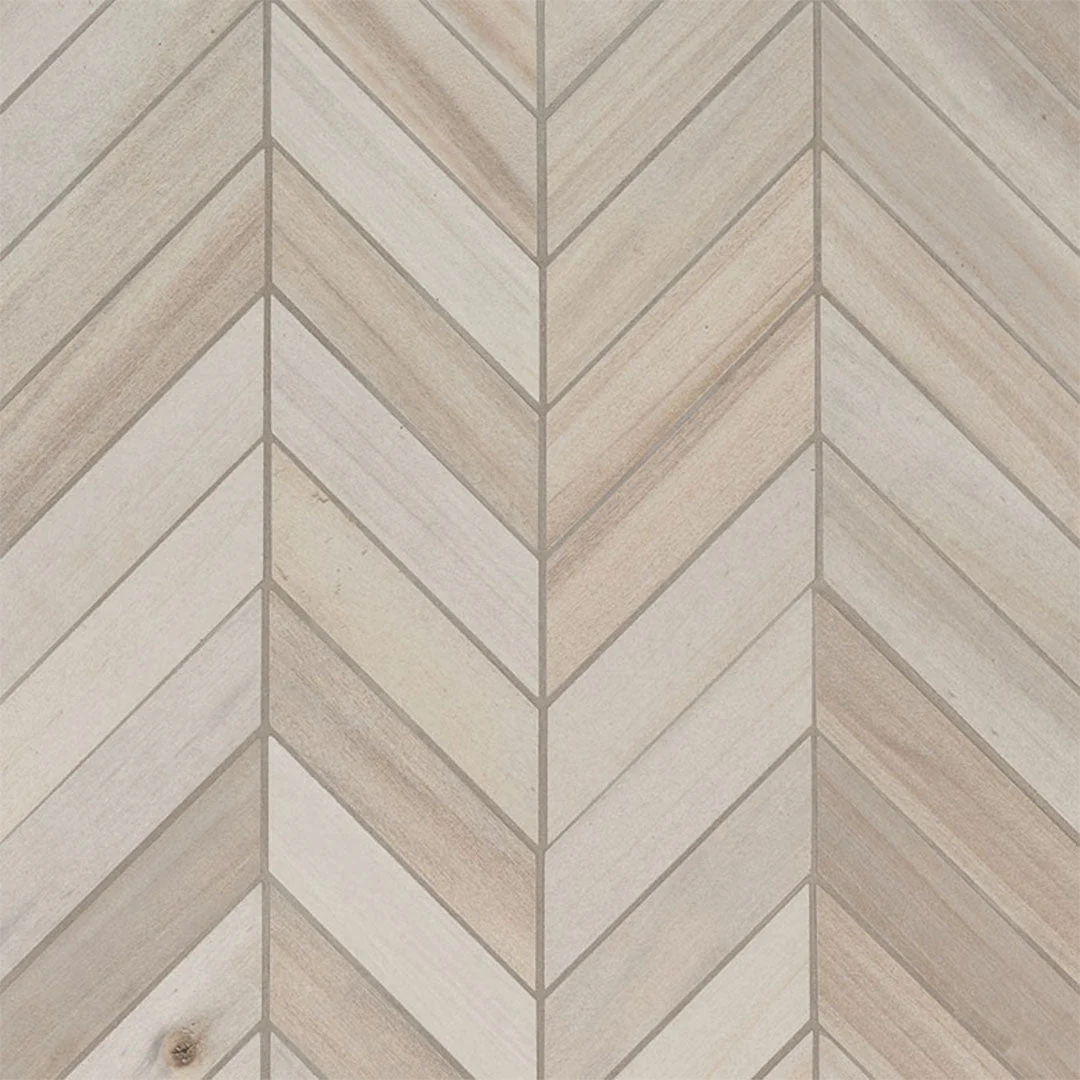 Havenwood Dove, 2" x 5" Chevron Mosaic - Porcelain Tile