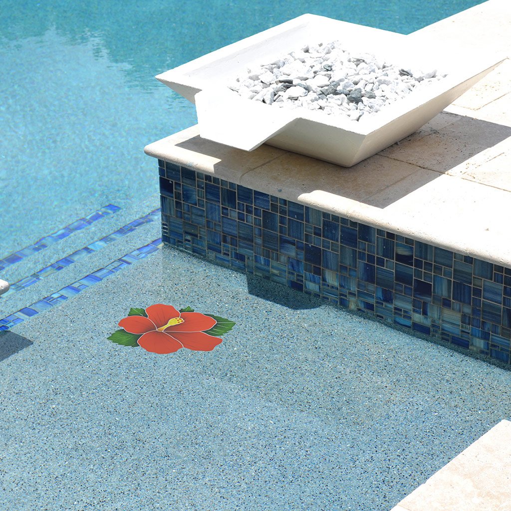 Hibiscus - Red - Pool Mosaic - Image 2