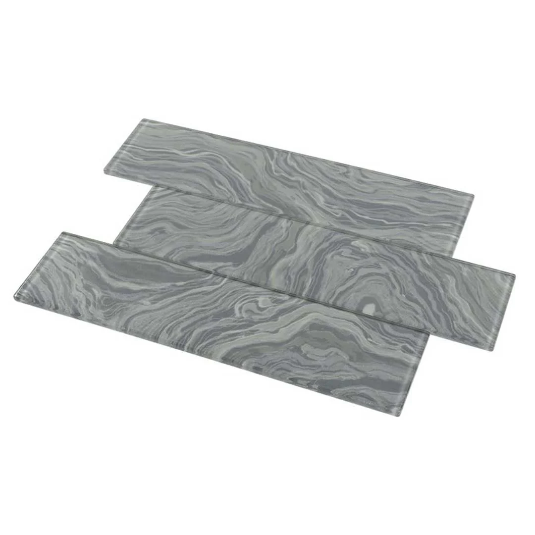 High Tide Grey, 3" x 12" - Glass Tile - Image 3
