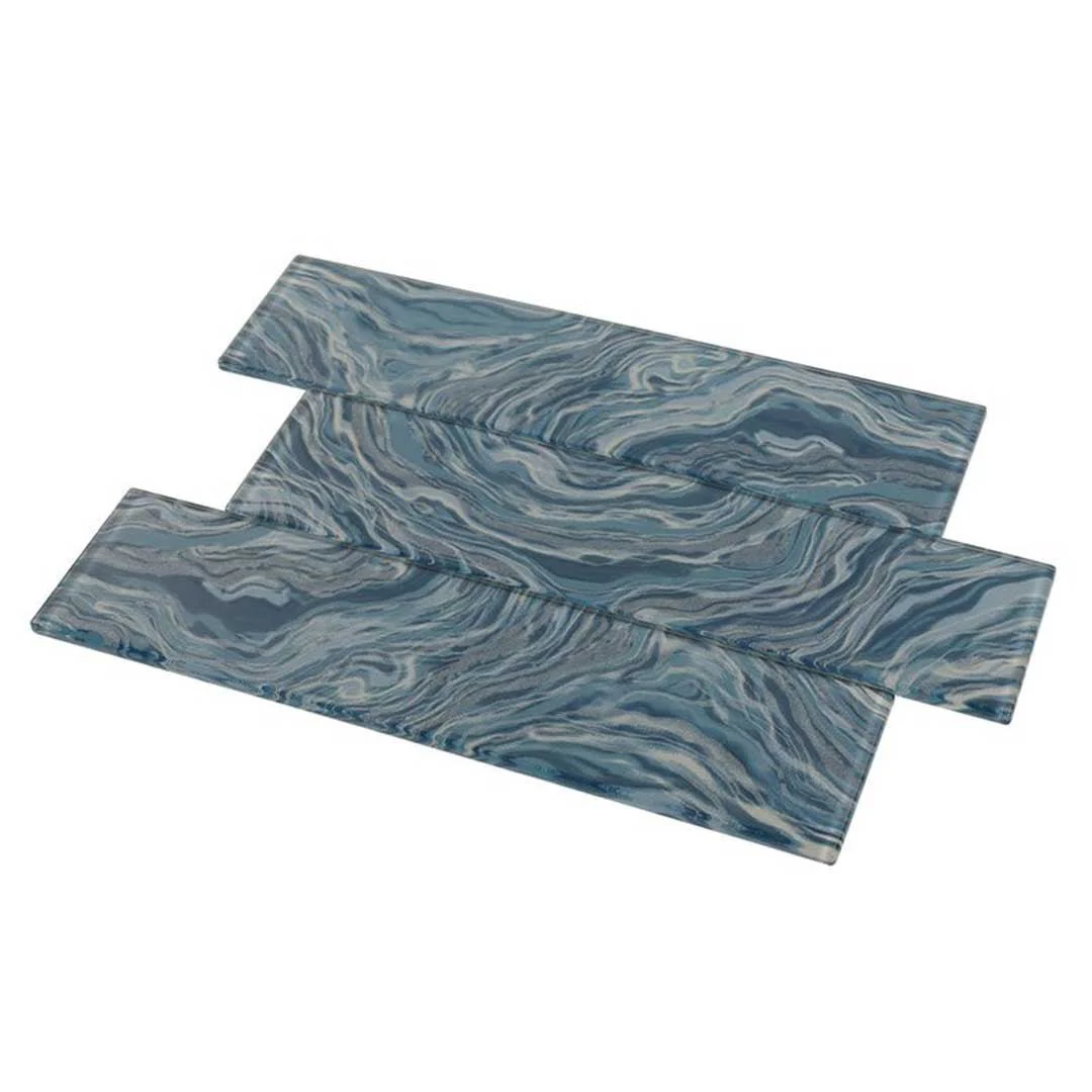 High Tide Teal, 3" x 12" - Glass Tile - Image 3