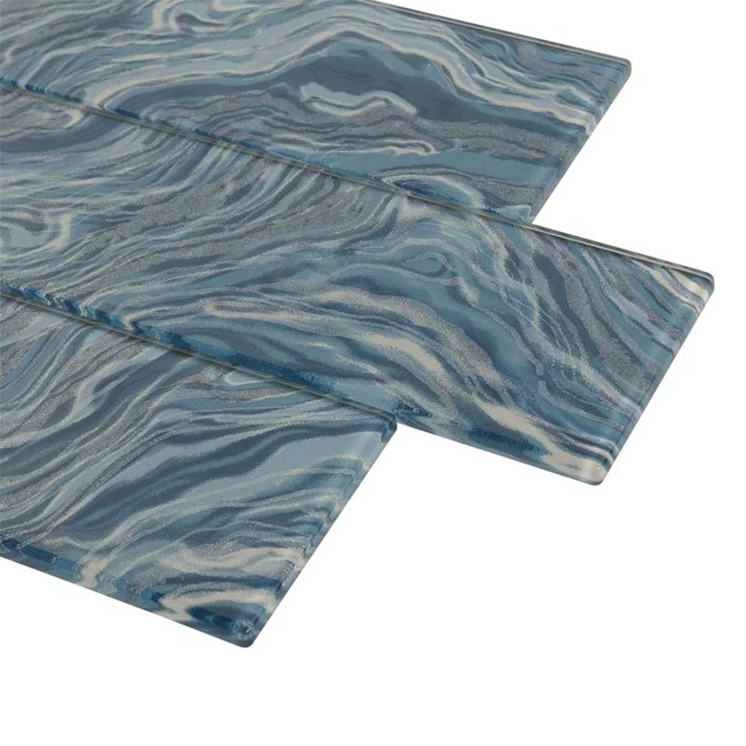 High Tide Teal, 3" x 12" - Glass Tile - Image 4