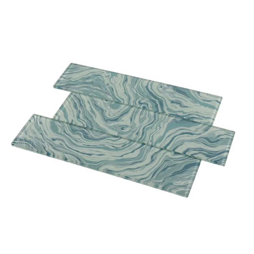 High Tide Turquoise, 3" x 12" - Glass Tile - Image 3