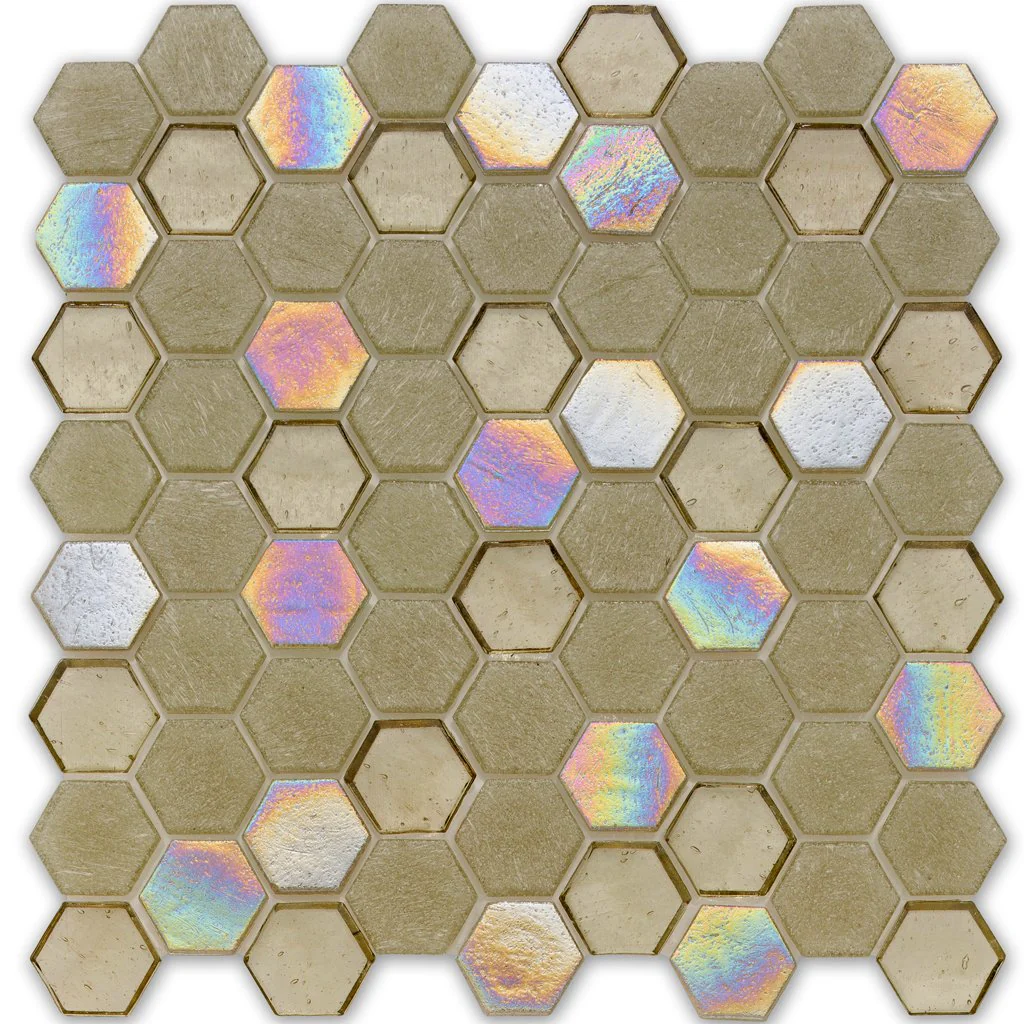 Honeycomb, Hexagon Mosaic - Glass Tile