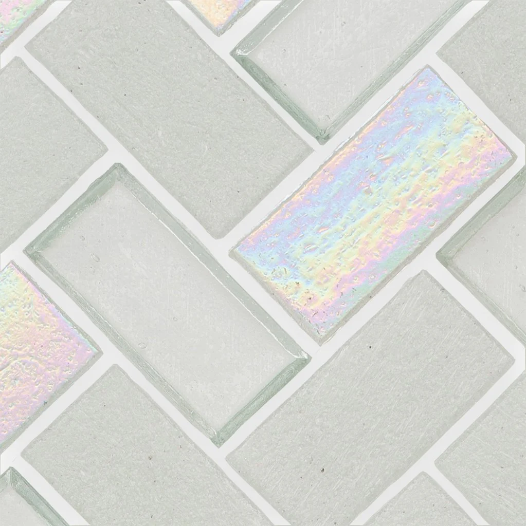 Iceberg, Herringbone - Glass Tile - Image 3