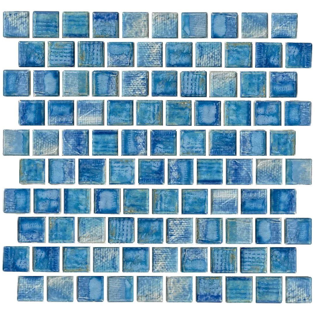 Icy Blue, 1-1/8" x 1-1/8" - Porcelain Pool Tile
