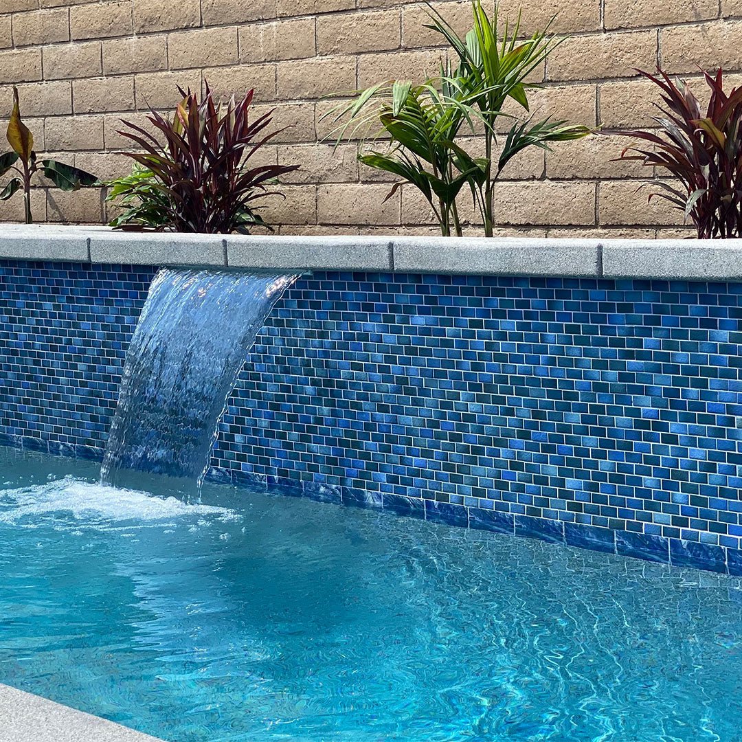 Indigo, 7/8" x 1-7/8" - Porcelain Pool Tile - Image 2