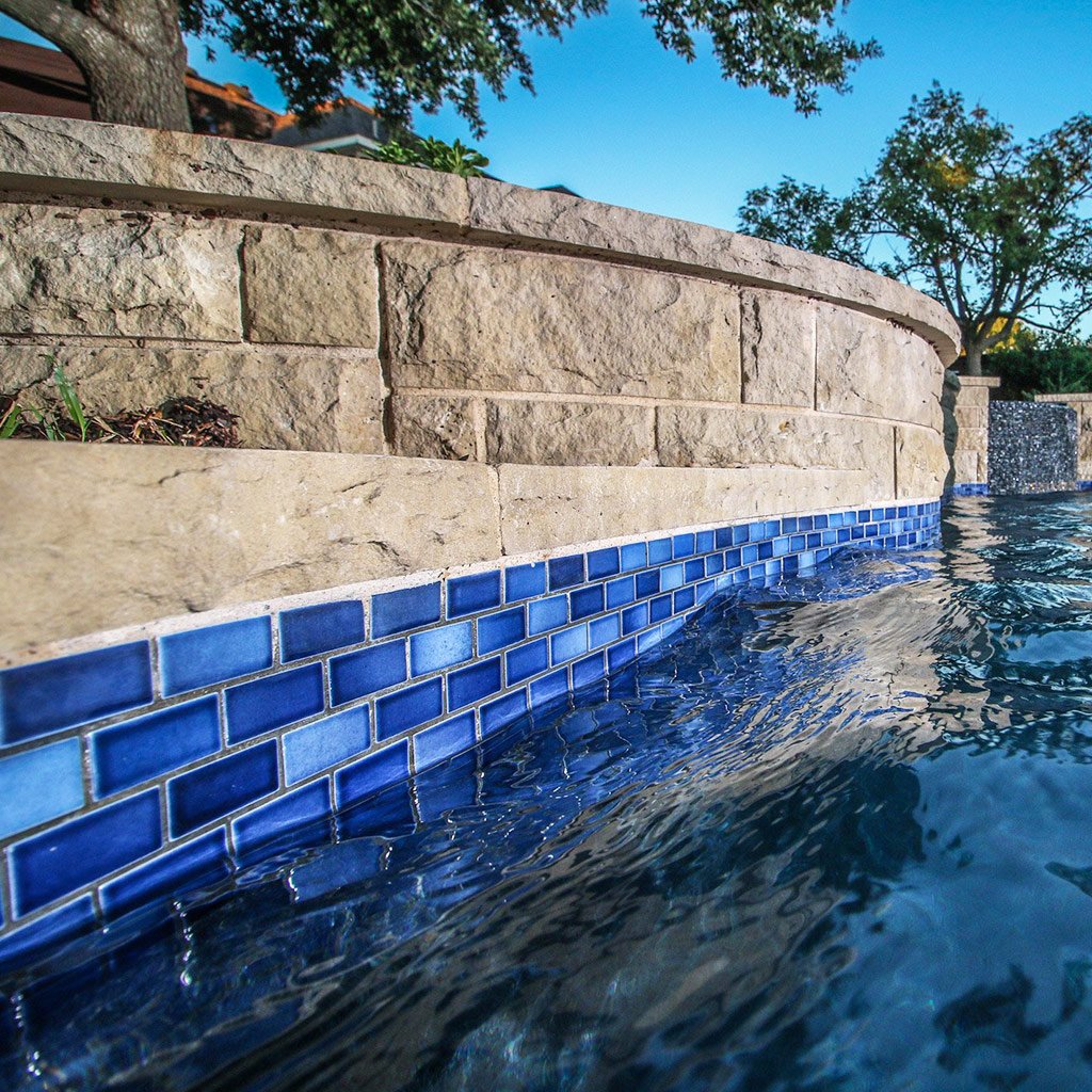 Indigo, 7/8" x 1-7/8" - Porcelain Pool Tile - Image 7