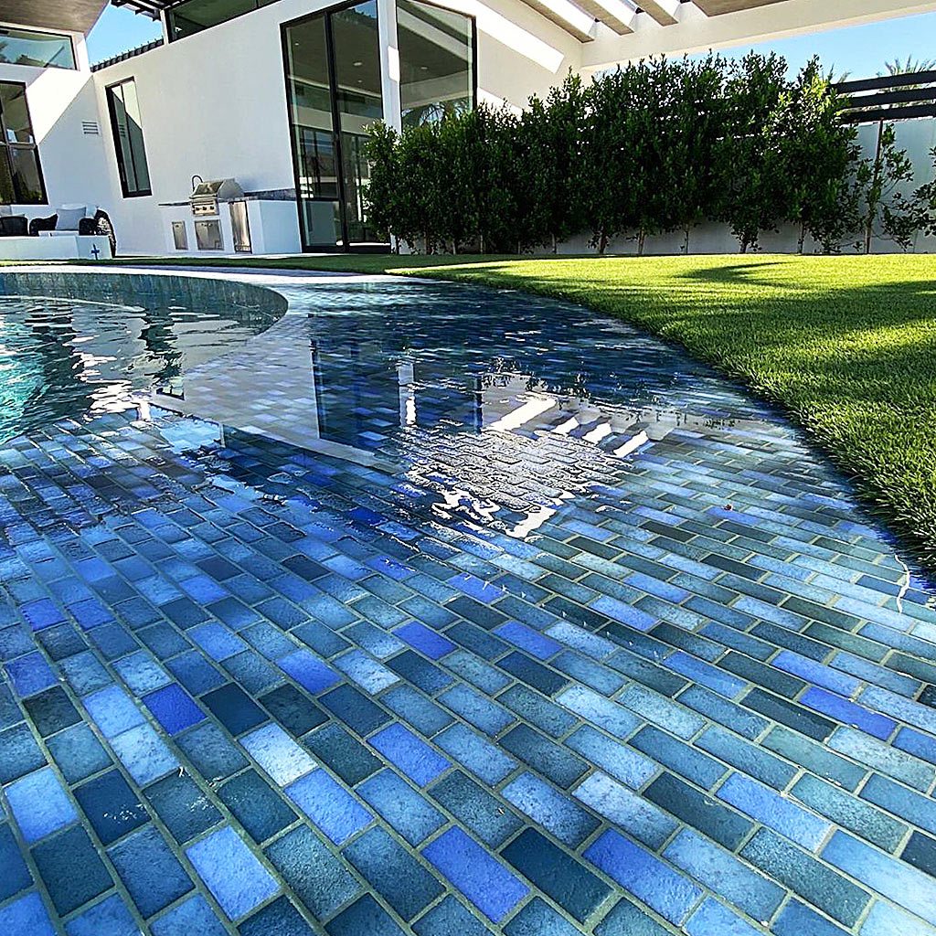 Indigo Matte, 7/8" x 1-7/8" - Porcelain Pool Tile - Image 4