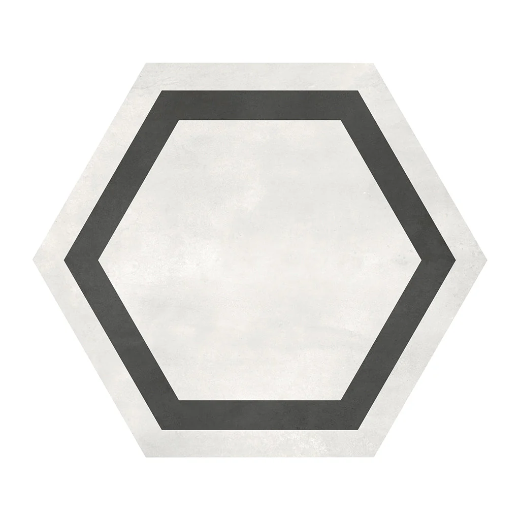 Ivory Frame, Hexagon - Porcelain Tile