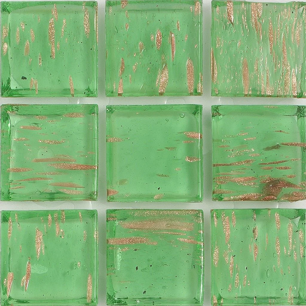 Jade Aventurina, 1" x 1" - Glass Tile