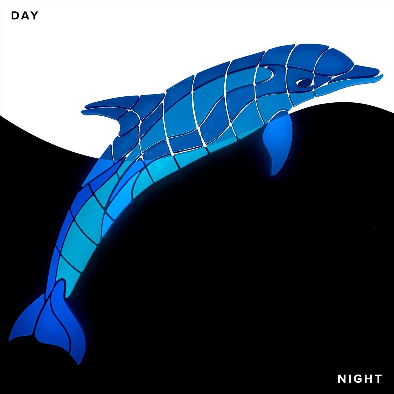 Jumpin' Dolphin, Right - Glow in the Dark Pool Mosaic
