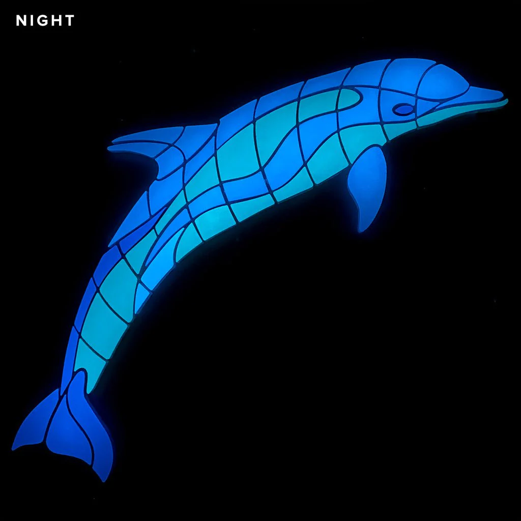 Jumpin' Dolphin, Right - Glow in the Dark Pool Mosaic - Image 2