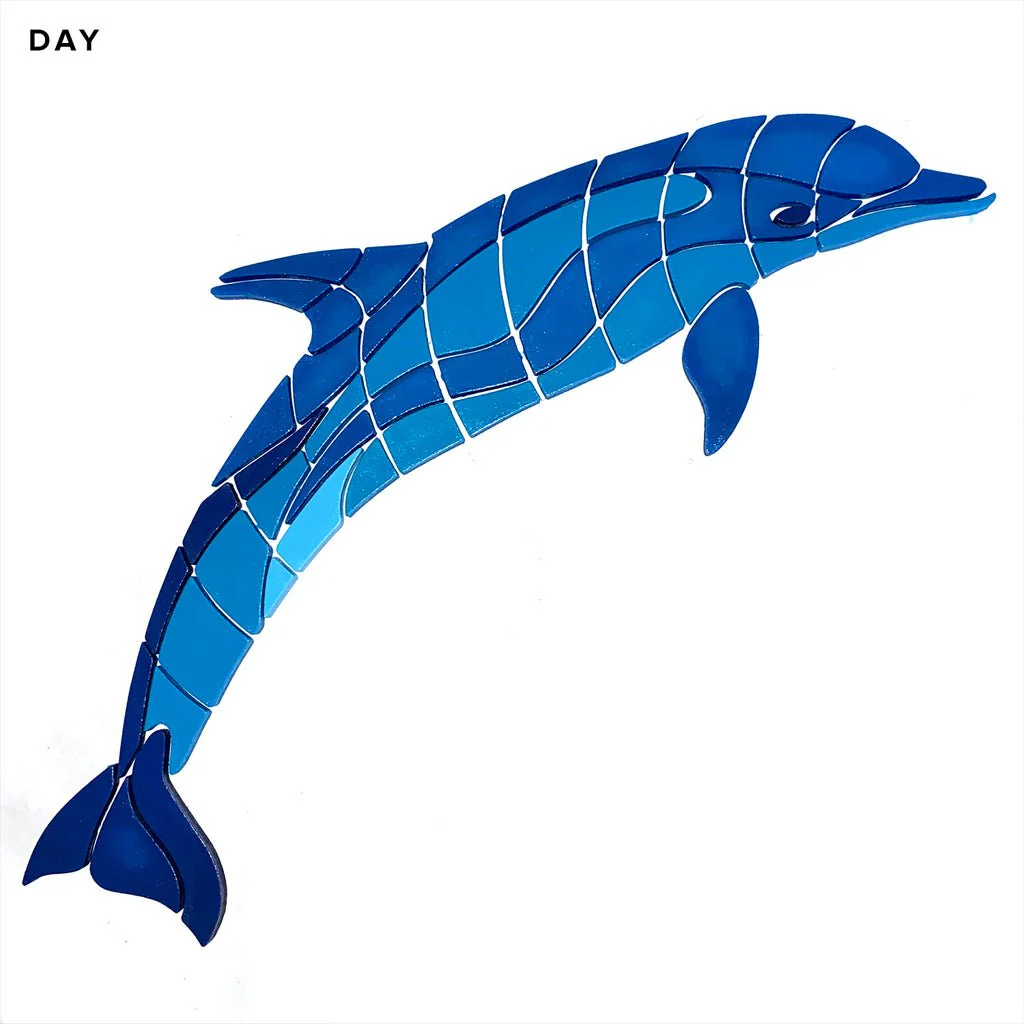 Jumpin' Dolphin, Right - Glow in the Dark Pool Mosaic - Image 3
