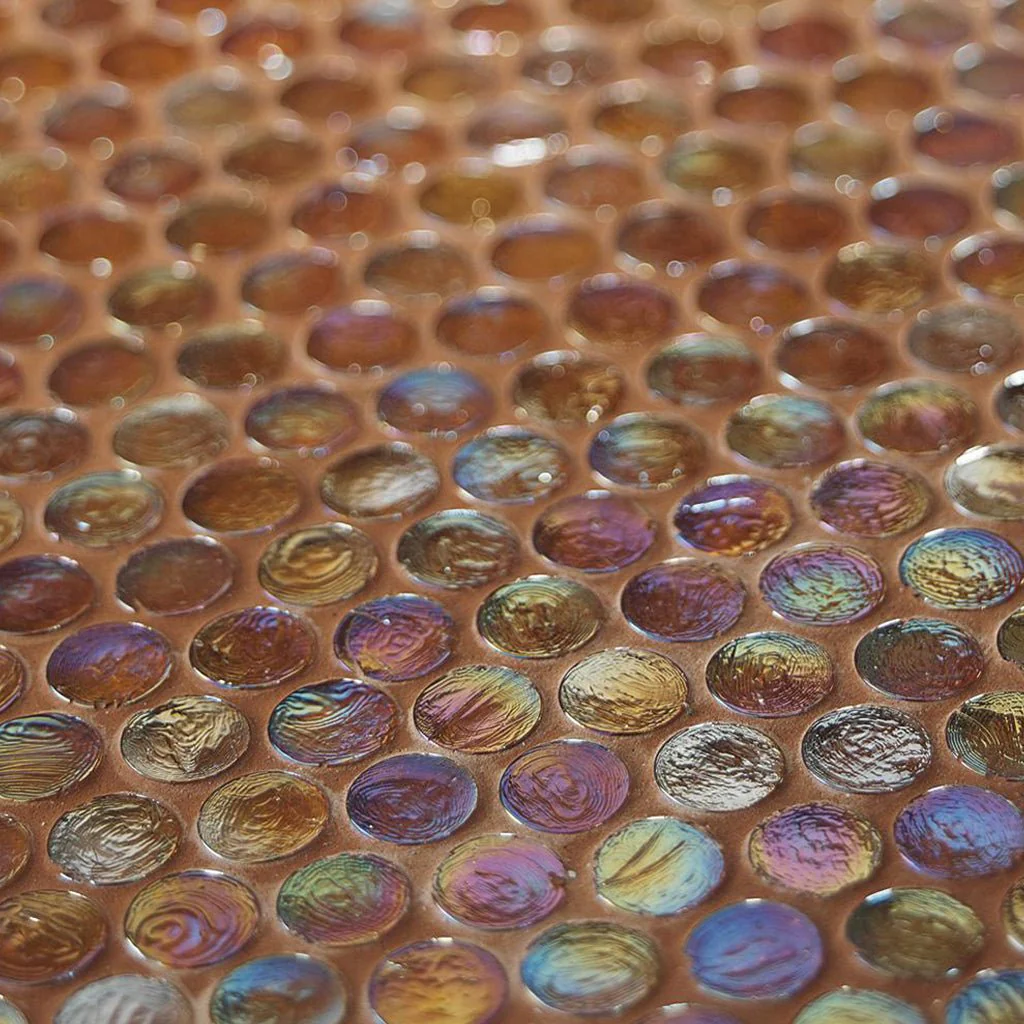 Jute Barrels, 6/8" - Glass Penny Round Mosaic - Image 3