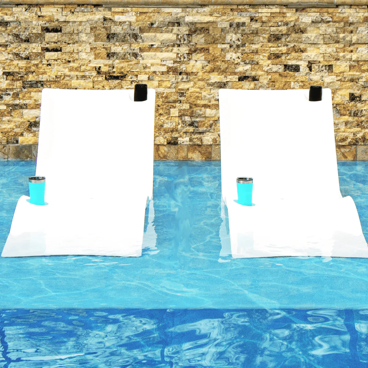 Kai Deep Water Shelf Lounger, White (Set of Two) - Pool Lounge Chair - Image 9