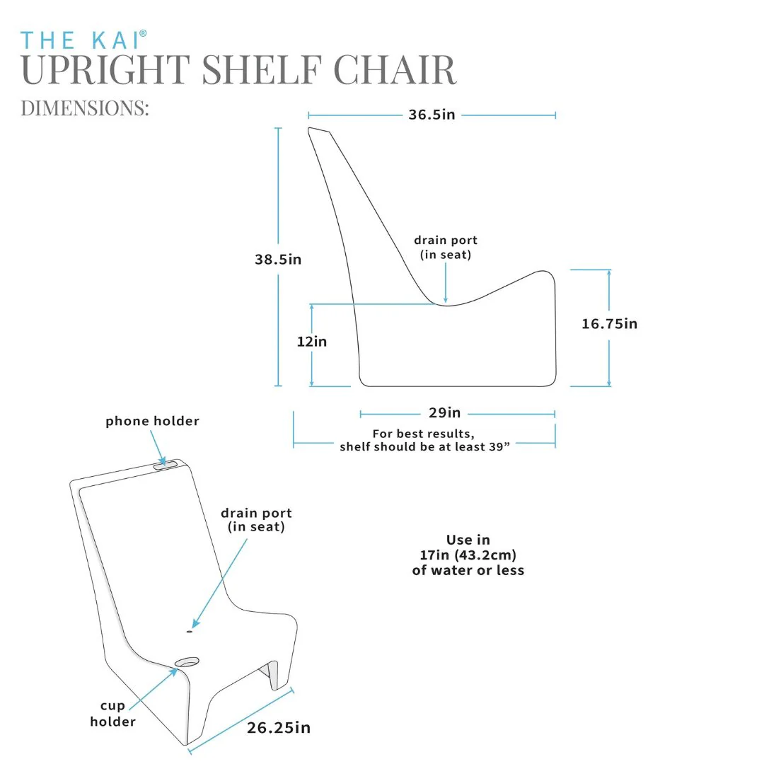 Kai Upright Shelf Chair, White (Set of 2 Chairs) - Luxury Pool Chair - Image 11