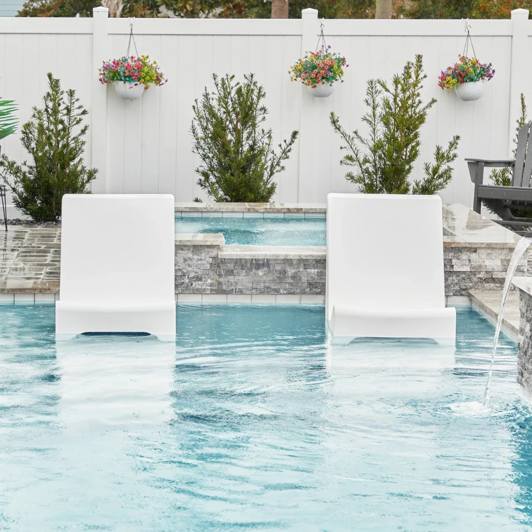 Kai Upright Shelf Chair, White (Set of 2 Chairs) - Luxury Pool Chair - Image 12