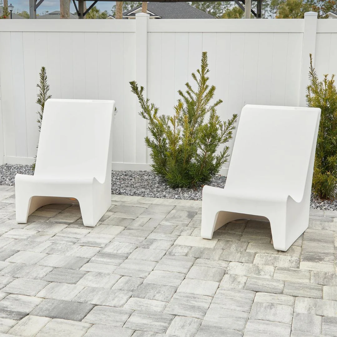 Kai Upright Shelf Chair, White (Set of 2 Chairs) - Luxury Pool Chair - Image 6