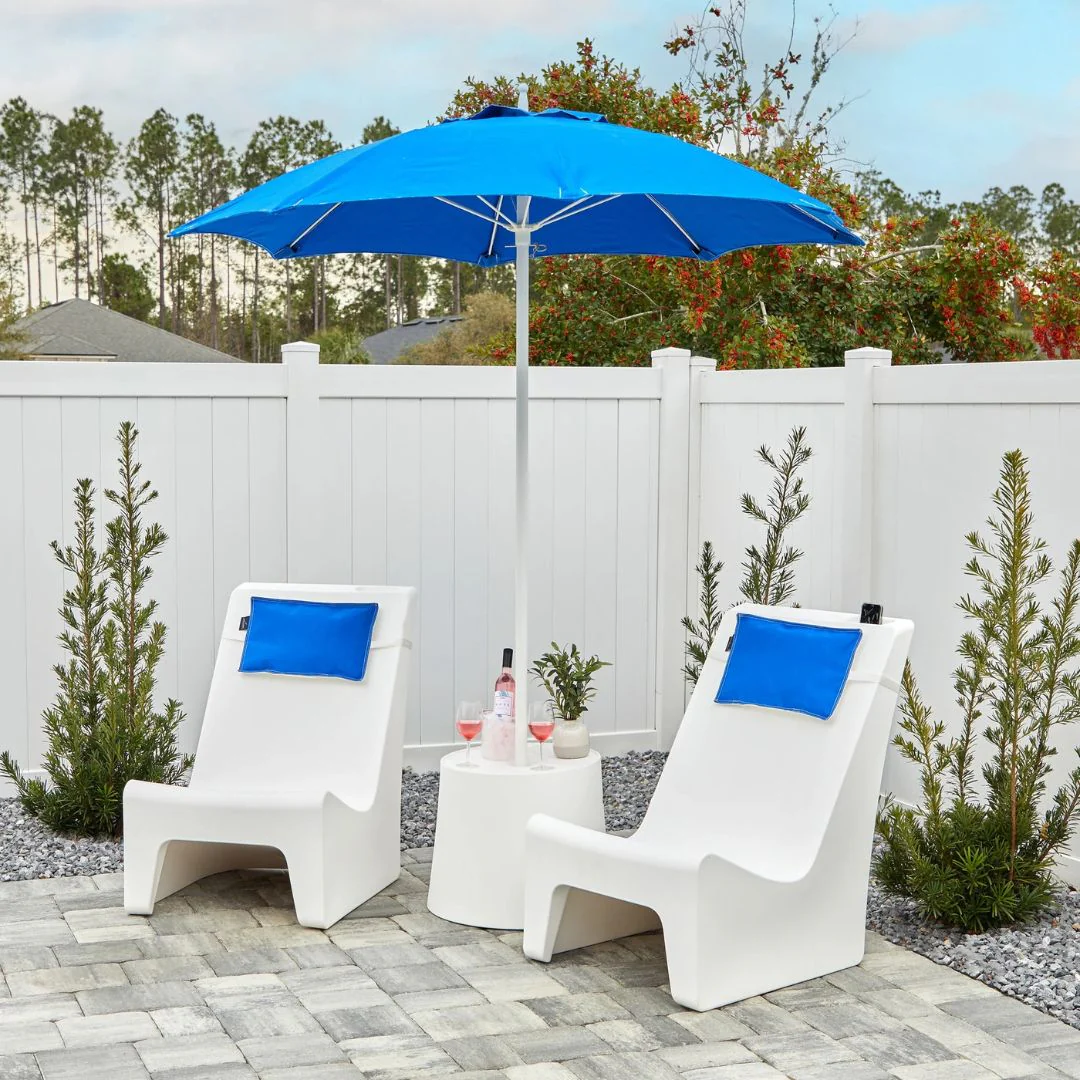 Kai Upright Shelf Chair, White (Set of 2 Chairs) - Luxury Pool Chair - Image 8