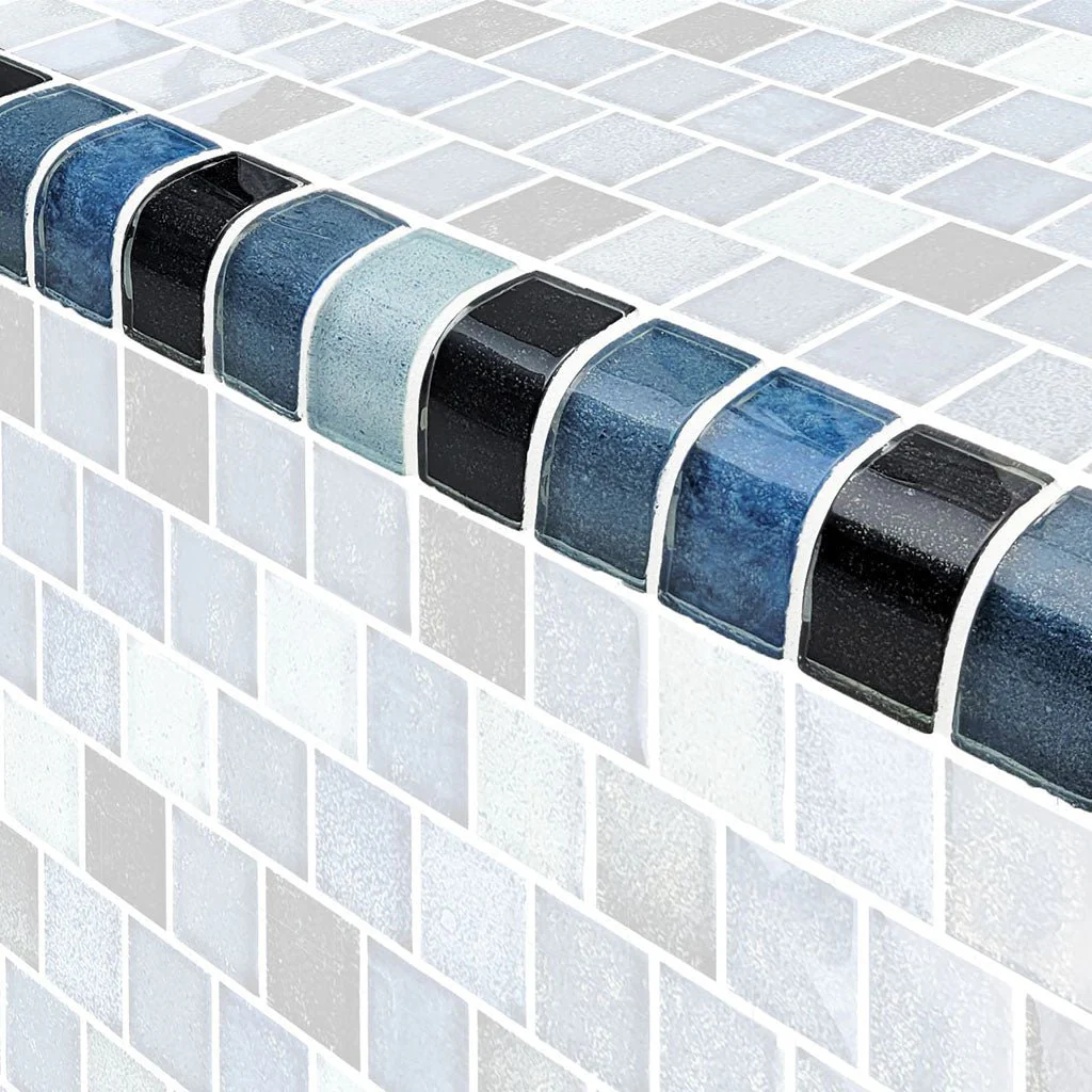 Lagoon, Trim 1" x 2" - Glass Tile