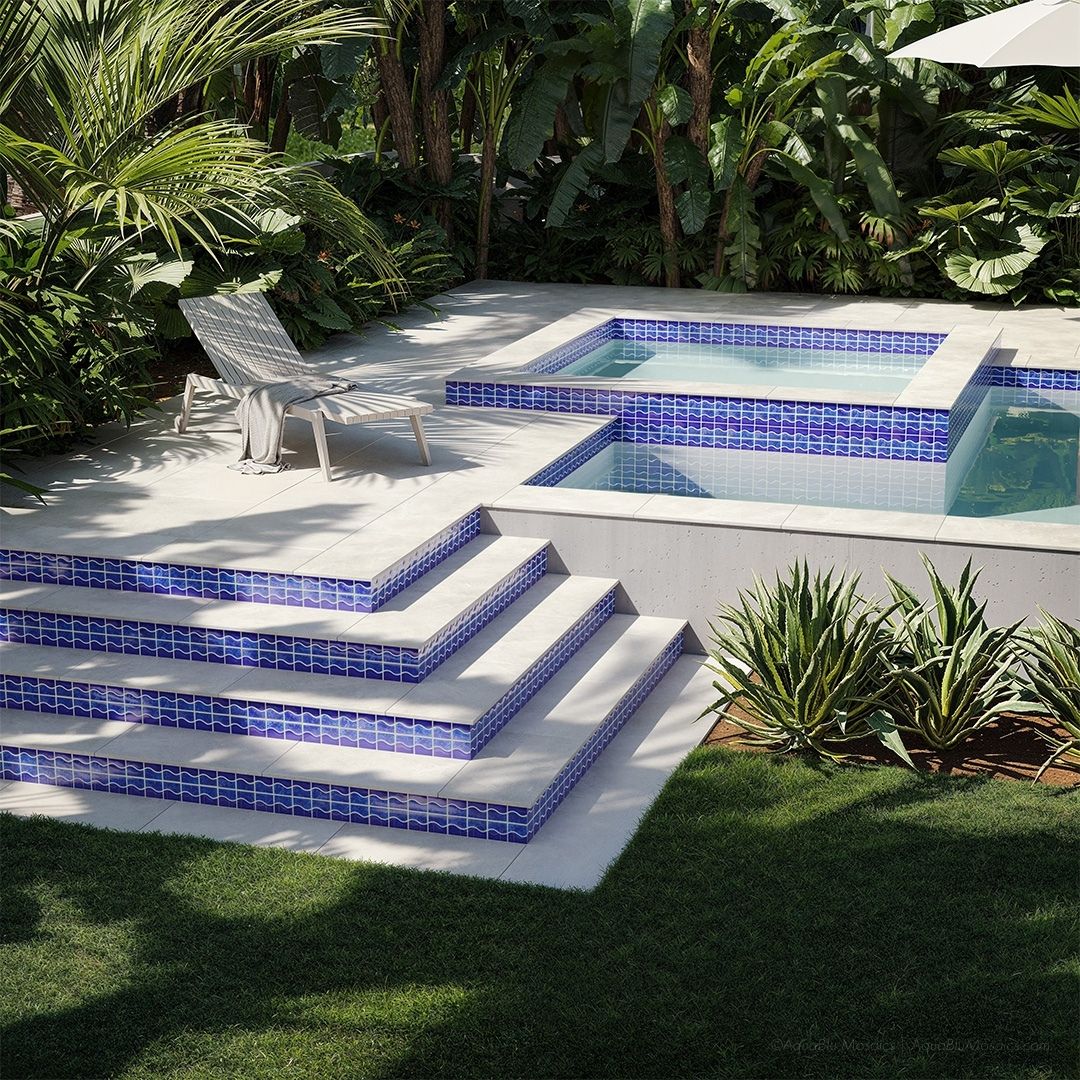 Lake Blue, Mosaic - Porcelain Pool Tile - Image 4