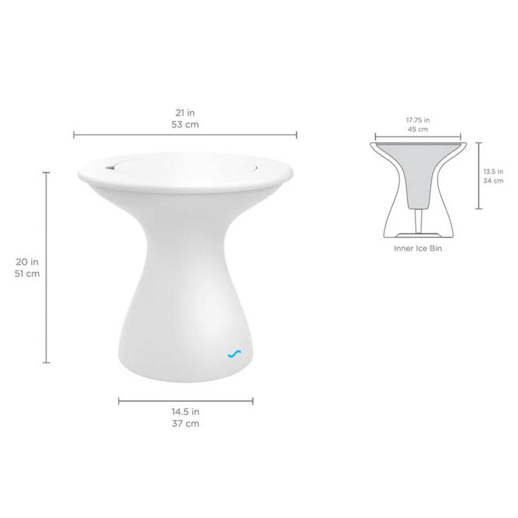 Ledge Lounger Autograph Tall Ice Bin Side Table - Pool & Patio Table - Image 8
