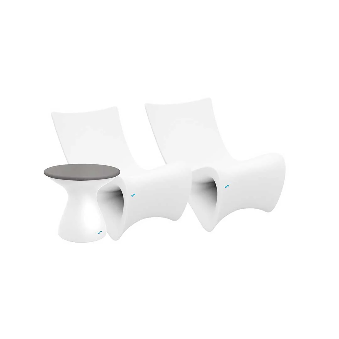 Ledge Lounger Classic Luxury Chair Duo Bundle - In-Pool & Patio Furniture (2 Autograph Chairs & Side Table) - Image 5