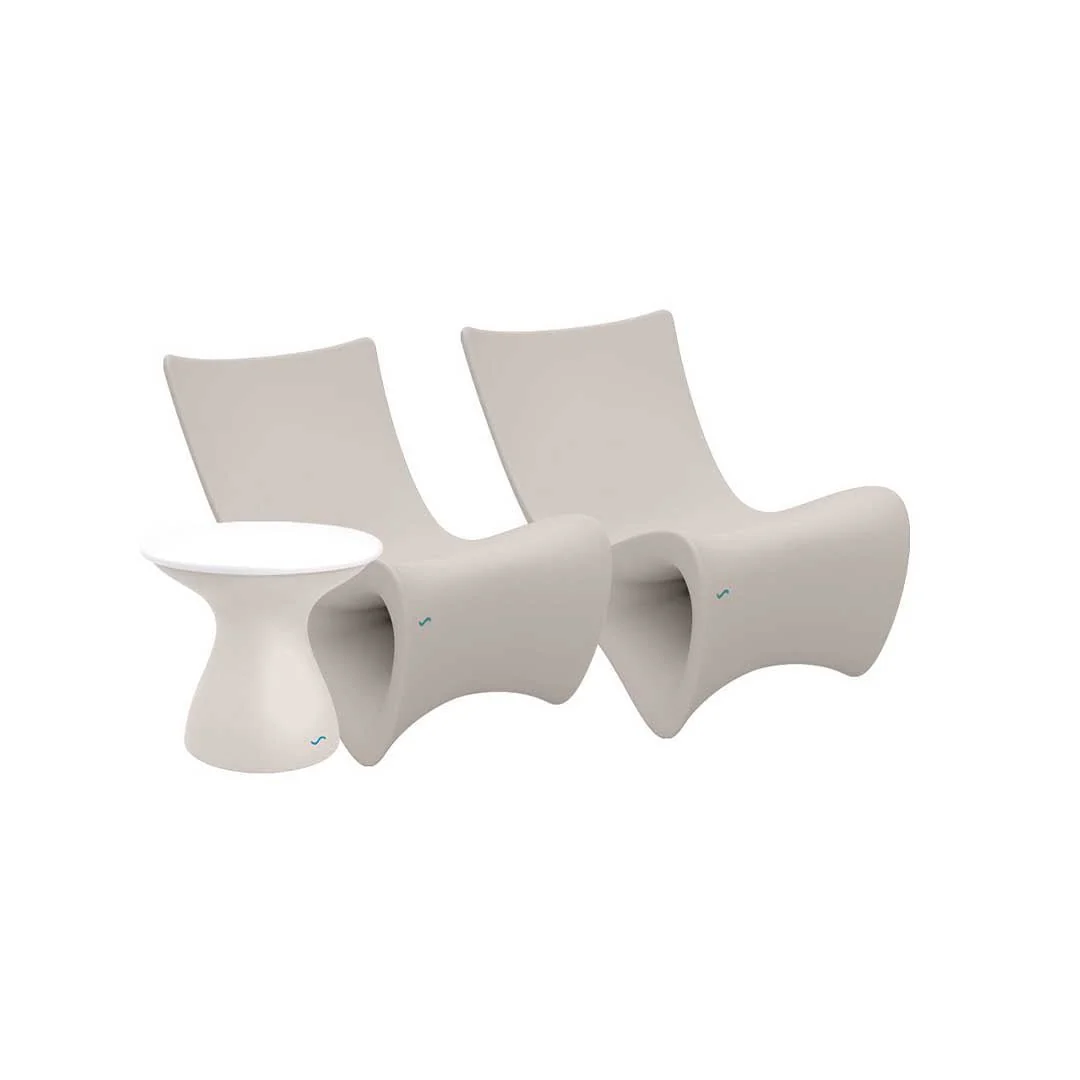 Ledge Lounger Classic Luxury Chair Duo Bundle - In-Pool & Patio Furniture (2 Autograph Chairs & Side Table) - Image 6