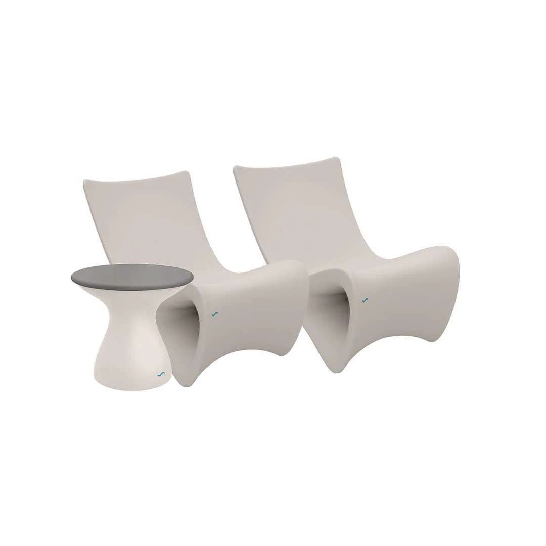 Ledge Lounger Classic Luxury Chair Duo Bundle - In-Pool & Patio Furniture (2 Autograph Chairs & Side Table) - Image 9