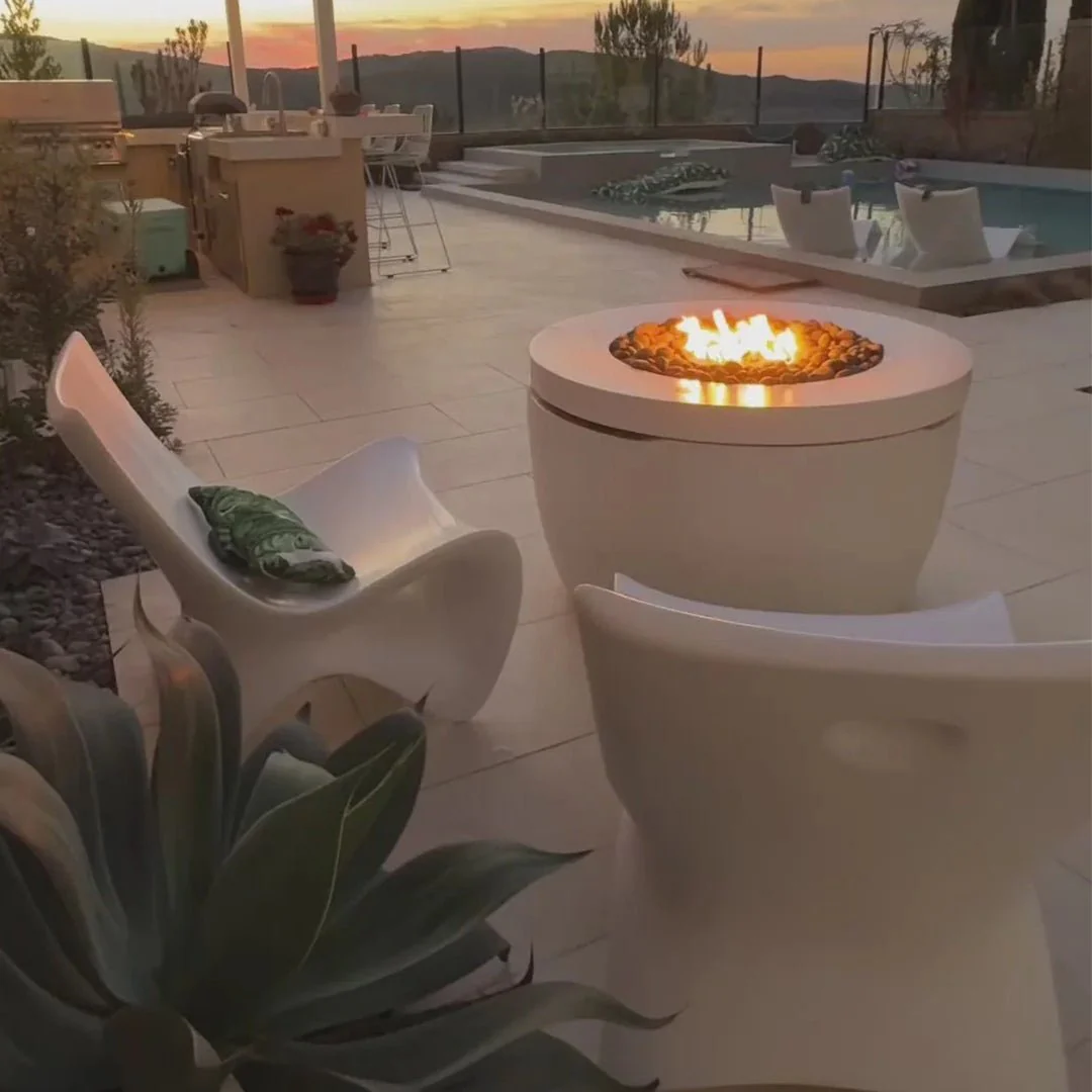 Ledge Lounger Halo Fire Pit, Powder Coated Metal - Fire Table - Image 10