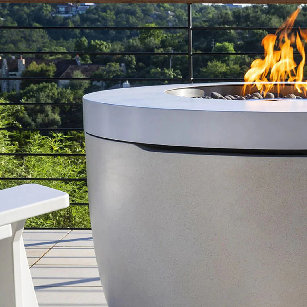 Ledge Lounger Halo Fire Pit, Powder Coated Metal - Fire Table - Image 12