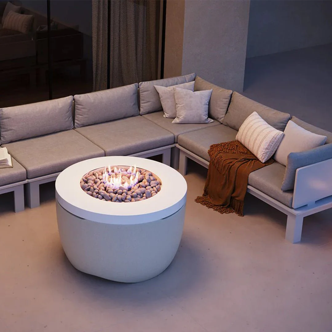 Ledge Lounger Halo Fire Pit, Powder Coated Metal - Fire Table - Image 3