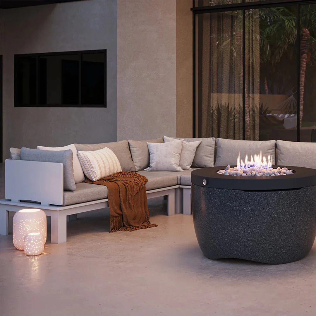 Ledge Lounger Halo Fire Pit, Powder Coated Metal - Fire Table - Image 5