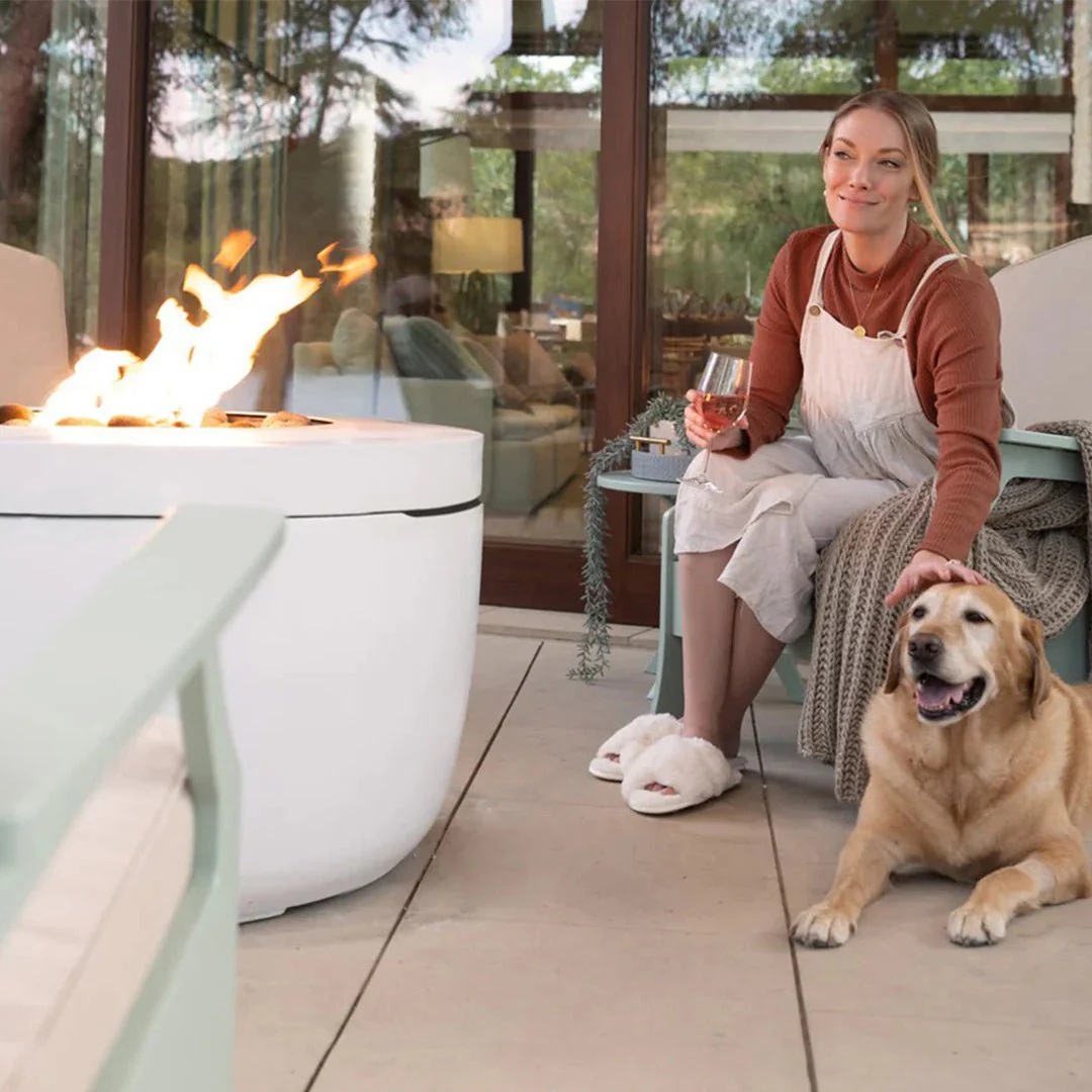 Ledge Lounger Halo Fire Pit, Powder Coated Metal - Fire Table - Image 6