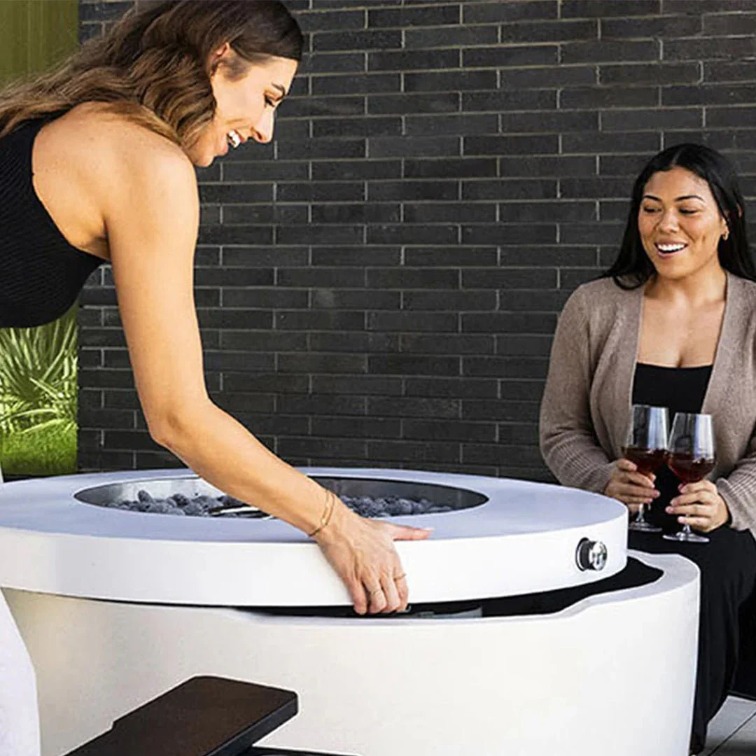 Ledge Lounger Halo Fire Pit, Powder Coated Metal - Fire Table - Image 9