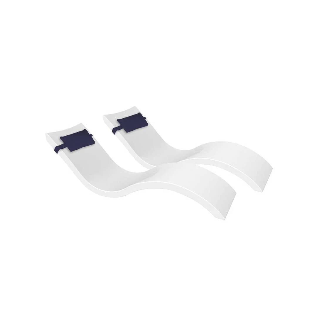 Ledge Lounger Outdoor Escape Bundle - In-Pool & Patio Furniture (2 Signature Chaise Loungers & 2 Headrest Pillows) - Image 10