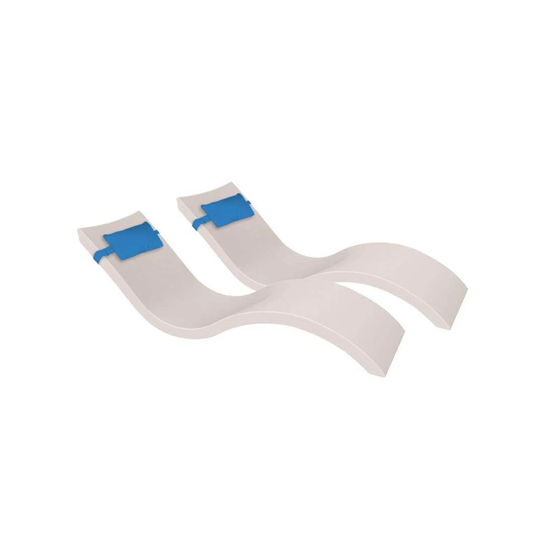Ledge Lounger Outdoor Escape Bundle - In-Pool & Patio Furniture (2 Signature Chaise Loungers & 2 Headrest Pillows) - Image 12