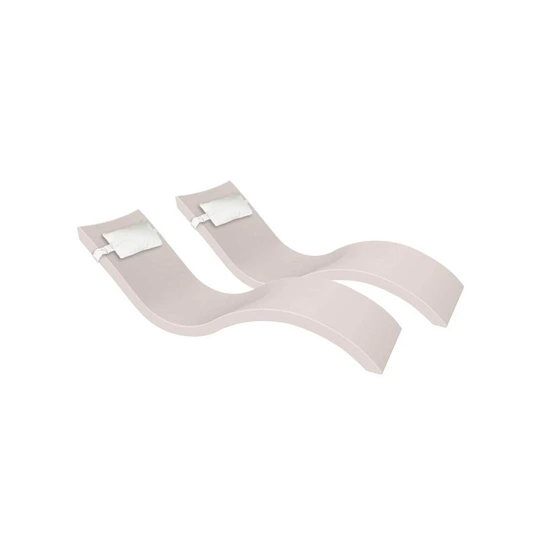 Ledge Lounger Outdoor Escape Bundle - In-Pool & Patio Furniture (2 Signature Chaise Loungers & 2 Headrest Pillows) - Image 14